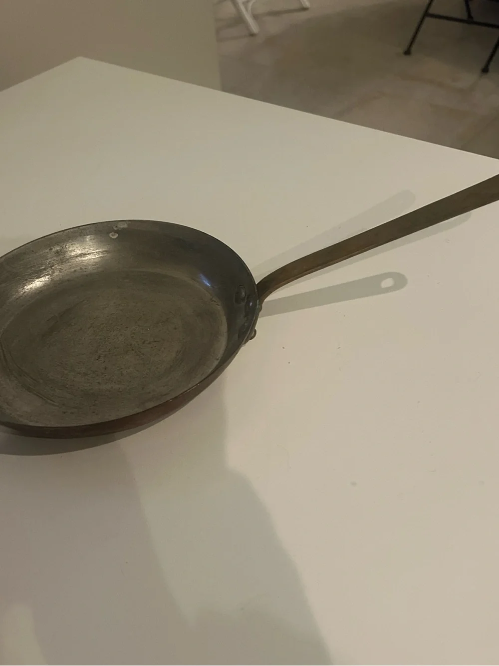 Williams Sonoma 8.5” French Copper Fry Pan Made In France Brass Handle Vintage